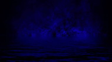 Sudaki yansıması ile duman. Mistery sis doku arka plan,