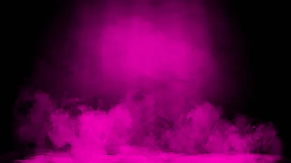 Dry purple ice smoke clouds fog the floor texture. Perfect spotlight mist effect on isolated background. Design element. — Stock Photo, Image