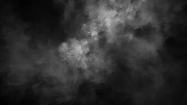 Nebel- und Nebeleffekt auf schwarzem Hintergrund. — Stockfoto
