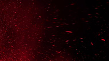 Siyah arka planda dekorasyon ve kaplama için gerçekçi izole kırmızı etkisi. Parçacık kavramı, parıllar, alev ve ışık. Tasarım elemanı.