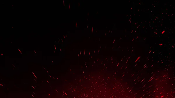 장식 및 검은 배경에 덮여 현실적인 고립 된 빨간색 효과. 입자, 반짝임, 불꽃 및 빛의 개념. 디자인 요소. — 스톡 사진