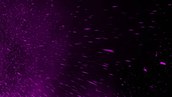 Violet deeltjes puin geïsoleerd op zwarte achtergrond voor tekst of ruimte. Film textuur effect. Ontwerpelement. — Stockfoto