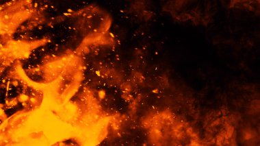 Arka planda mükemmel yangın parçacıkları közler . Duman sis sisli doku bindirmeleri. Tasarım öğesi.