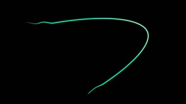 İzole siyah arka plan üzerinde renkli ışık enerji hattı görüntü. Tasarım öğesi.