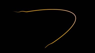 İzole siyah arka plan üzerinde renkli ışık enerji hattı görüntü. Tasarım öğesi.