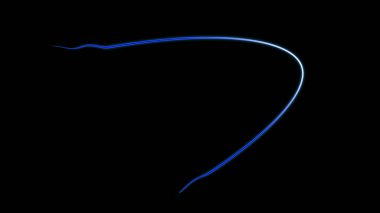 İzole siyah arka plan üzerinde renkli ışık enerji hattı görüntü. Tasarım öğesi.