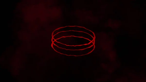 Colorful circle energy line with smoke on isolated black background. — Stock Photo, Image
