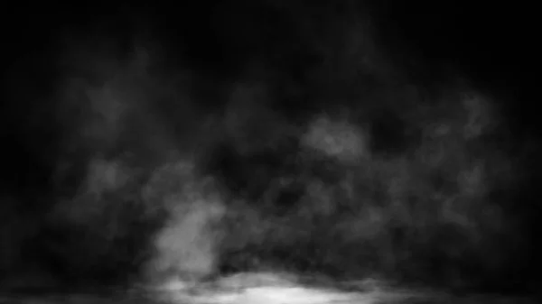 Humo desenfocado sobre fondo negro aislado. Misterio niebla textura . — Foto de Stock