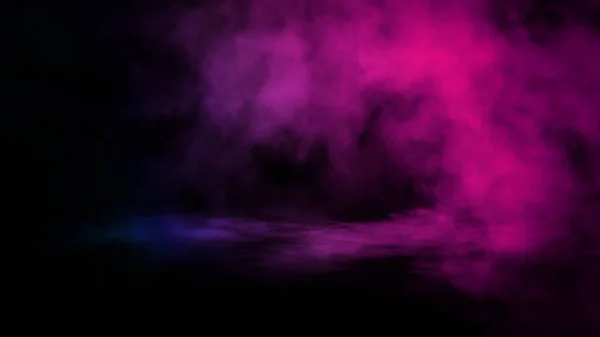 Abstracte blauwe en paarse rook stoom beweegt op een achtergrond. Het concept van aromatherapie. Ontwerpelement — Stockfoto