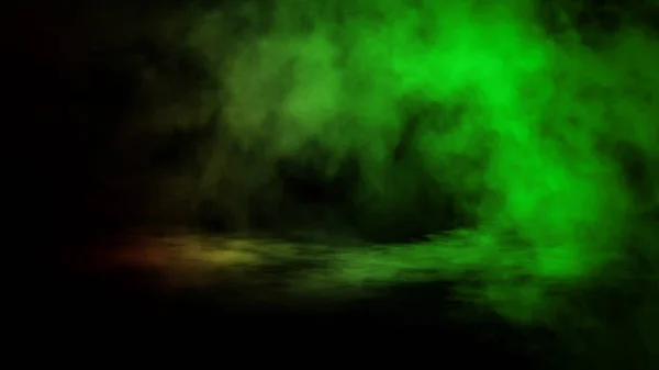 Niebla verde y rosa y efecto niebla sobre fondo aislado para texto o espacio. Superposiciones de textura de humo . —  Fotos de Stock