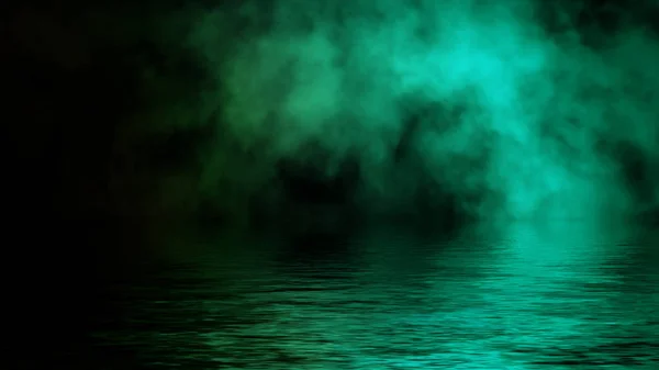 Kouř s odrazem ve vodě. Překrytí textury. Návrhových prvků. — Stock fotografie