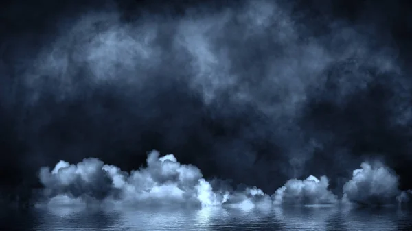 Дым с отражением в воде. Текстура накладывается. Элемент дизайна . — стоковое фото