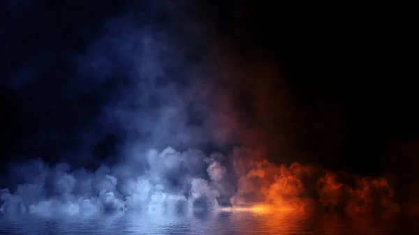 Füst visszaverődés vízben. Textúra átfedések. Dizájn elem. — Stock Fotó