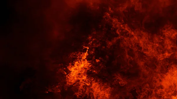 Fire flames texture on isolated black background. Perfect texture overlays for copy space. Design element. — Stock Photo, Image