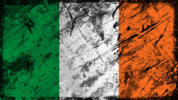 아일랜드의 국기 . 빈티지 오래 된 질감 애국 플래그입니다. 디자인 요소. — 스톡 사진