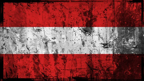 오스트리아의 국기입니다. 애국 오래 된 그런 지 빈티지 긁힌 된 질감 배경. — 스톡 사진