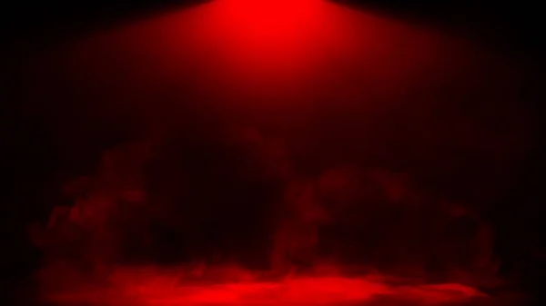Abstracto humo rojo spotlgith vapor se mueve sobre un fondo rojo. El concepto de aromaterapia. Elemento de diseño . —  Fotos de Stock
