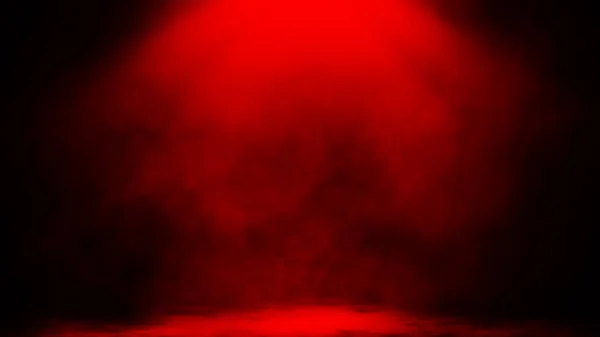 La vapeur rouge abstraite de spotlgith de fumée se déplace sur un fond rouge. Le concept d'aromathérapie. Élément de conception . — Photo