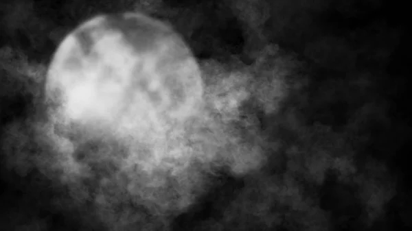 Abstrakt måne och moln med mystisk rök baklänges. Astronomi för designelement, kopieringsutrymme. — Stockfoto