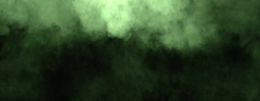 Panoramik yeşil sis dokusu örtüyor. Efekt, metin veya metin alanı için soyut duman izole arkaplan .