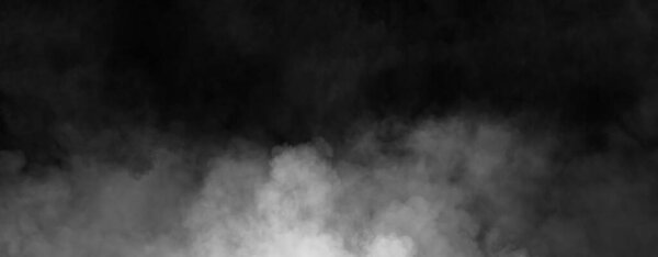 Panoramic fog mist texture overlays. Abstract smoke isolated background for effect, text or copyspace .