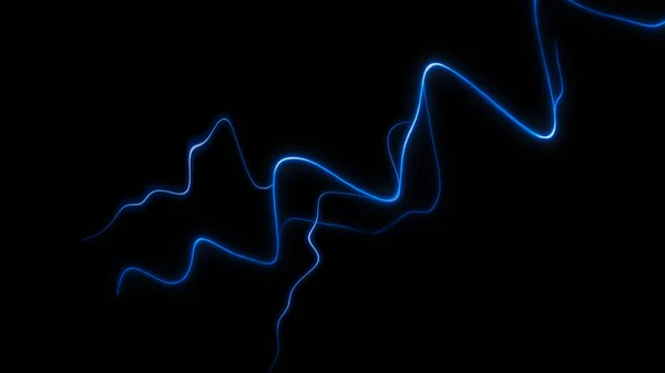 Abstract Realistic Nature Blue Lightning Thunder Background Bright Curved Line — Stock Photo, Image