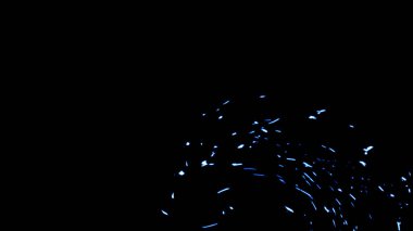 Mükemmel mavi ateş parçacıkları kor dokusunu yakar. Metin veya boşluk için arkaplan üzerinde soyut uçan ışıltı örtüleri.