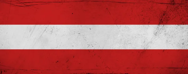 オーストリア国旗を掲揚する オーストリアのヴィンテージフラグとともにグランジテクスチャ — ストック写真
