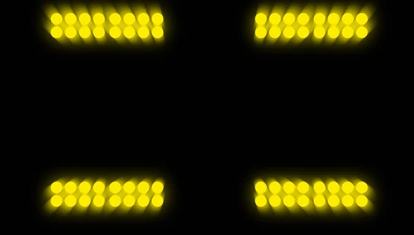 スタジオスポットライト 照明付きスタジアムでの表彰式 ステージが輝きます プロジェクター黄色の明るいスタジアムアリーナライト ストックイラスト — ストック写真