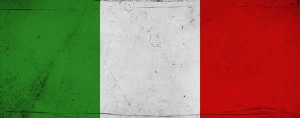 イタリアの国旗 グランジ傷オーバーレイテクスチャ ストックイラスト — ストック写真