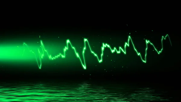 Абстрактний Реалістичний Зелений Фон Блискавками Яскрава Вигнута Лінія Ізольованих Накладках — стокове фото