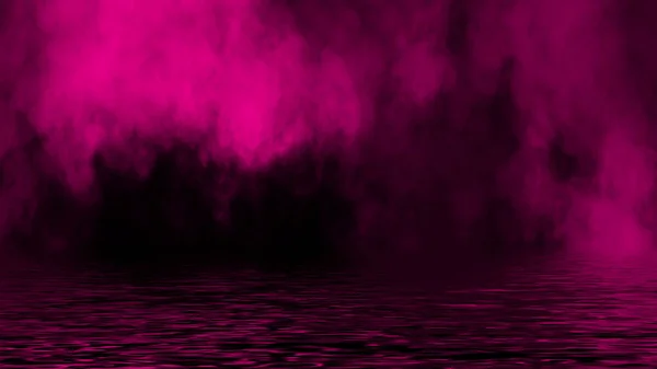 Brouillard Violet Mystique Sur Côte Fumée Paranormale Sur Fond Noir — Photo