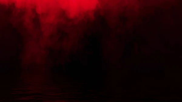 Mystic Red Fire Smoke Abstract Background Paranormal Chemistry Fog Reflection — Stock Photo, Image