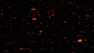 Uçan ateş parçacık dokusu örtülerini yakar. İzole edilmiş siyah arkaplanda yanık enkazı etkisi.