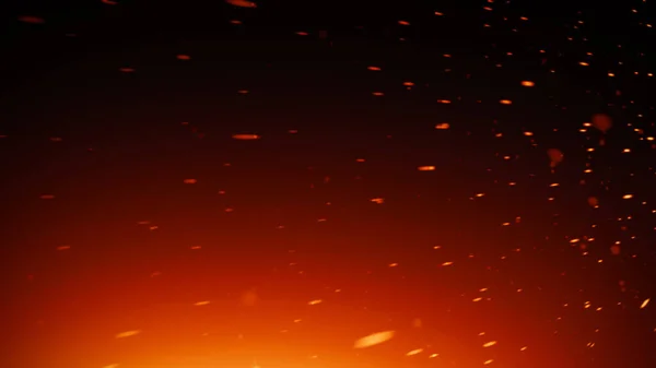Flygande Eld Kommer Ihåg Partiklar Konsistens Överlägg Bränn Skräp Effekt — Stockfoto