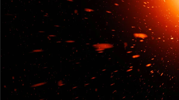 Летающие Огненные Угли Накладывают Текстуру Частиц Эффект Сжигания Мусора Изолированном — стоковое фото