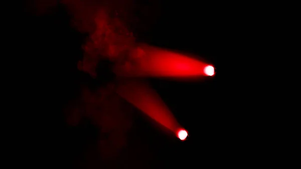 Rode Projector Helder Stadion Arena Lichten Spotlight Met Rook Zwarte — Stockfoto