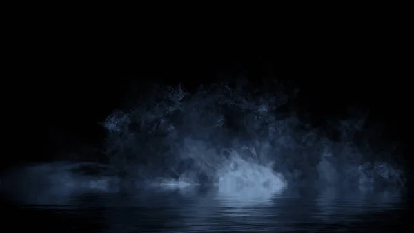Mysterie Blauwe Mist Textuur Overlays Voor Tekst Ruimte Rook Chemie — Stockfoto
