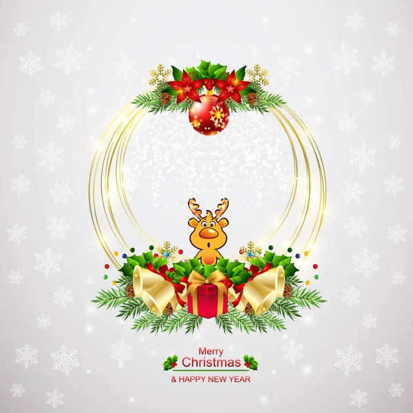 Schönes Neues Jahr Und Frohe Weihnachten Kranz Hintergrund Weihnachtskranz Dekoriert — Stockfoto