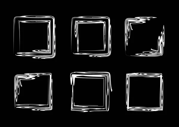 Abstraktes Rahmenwerk Handgezeichnete Quadratische Rahmen Grunge Rahmen Schmutzige Künstlerische Gestaltungselemente — Stockvektor