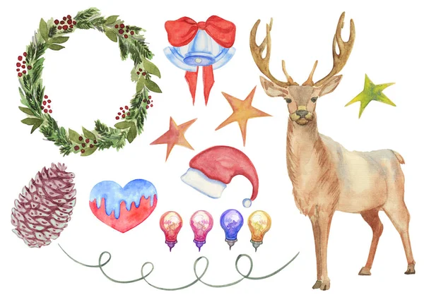 Yeni yıl personel geyik ile Noel ayarla