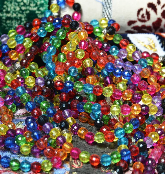 colorful beads on the background