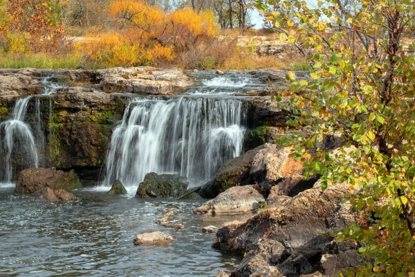 Beautiful Tranquill Scene Ozarks Waterfall Pretty Autumn Day — Stock Photo, Image