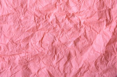 Kağıt dokusu. Pembe kağıt çarşaf. Pembe kağıt arkaplan boş buruşuk posterler, buruşuk pankart grunge desenler yüzey düz zemin, üst görünüm
