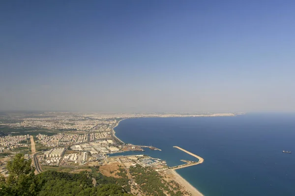 Från Ovan Den Bukten Antalya Och Stadsutsikt — Stockfoto