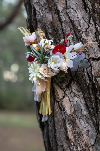 Bride and groom flowers