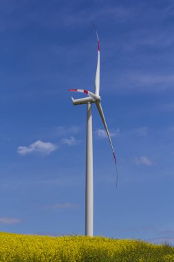 yeşil sarı alan bir ağaç ve yel değirmeni