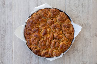 Yakın çekim ev yapımı Türk yapımı haşhaşlı hamur işi.