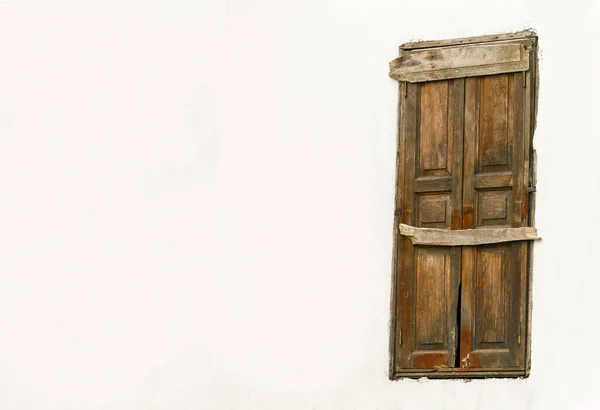 Белая Покрашенная Стена Старое Деревянное Окно Турции — стоковое фото