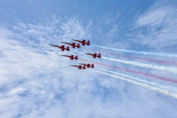 Turquía Antalia 2016 Equipo Demostración Fuerza Aérea Turca Avión Combate — Foto de Stock